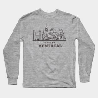 Canada Montreal sketch Long Sleeve T-Shirt